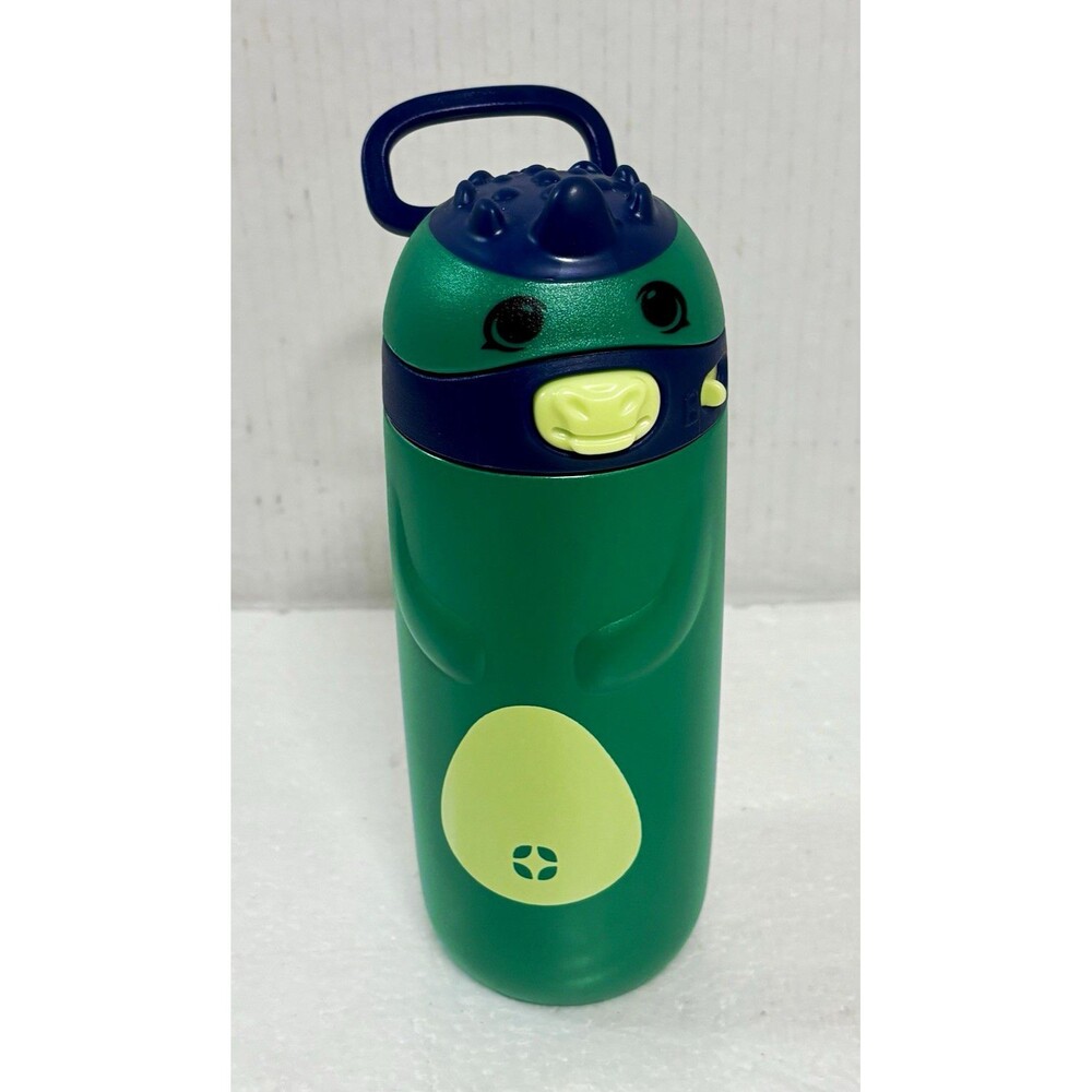 Ello Ellies 12oz Stainless Steel Kids Water Bottle Dino Crocodile Straw Lid
